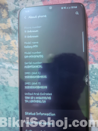Samsung galaxy a70
